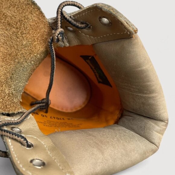 Timberland Beige Leather Work Hiking Lace Up Leather Boots Men's 7 M - Picture 10 of 15